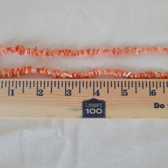 Coral Necklace Orange Choker Vintage - Picture 6 of 12